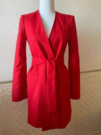 Zara veste blazer tailleur rouge ceinturée taille XS