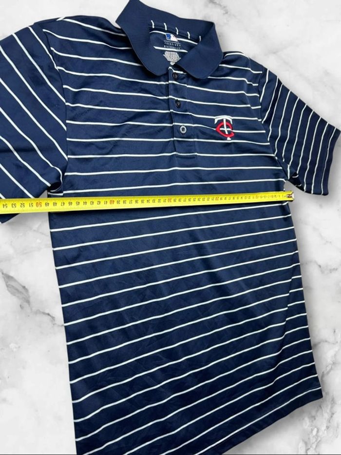 Polo MLB Minnesota Twins rayé bleu marine – Taille M - photo numéro 6