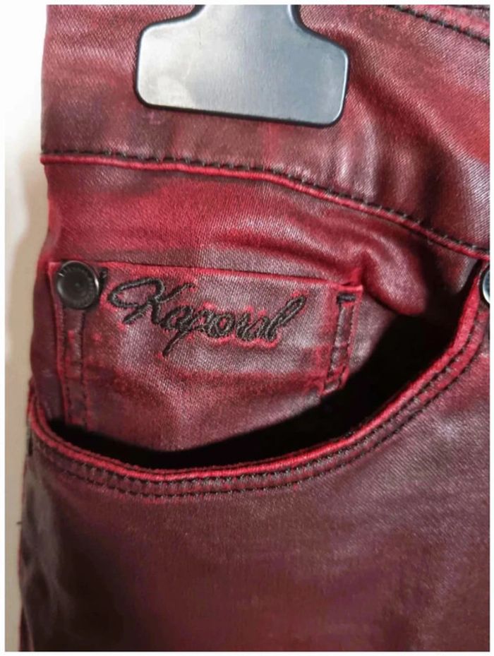 C12 jeans simili bordeaux /noir Kaporal W27 - photo numéro 3