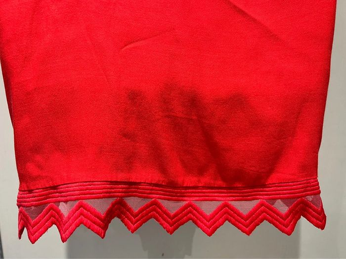 Robe Gala Rouge, dentelle, voile, Copcopine, taille 36 - photo numéro 11