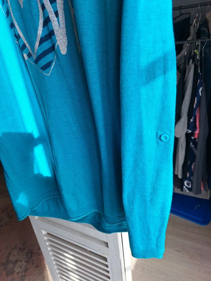 pull turquoise Love - photo numéro 4