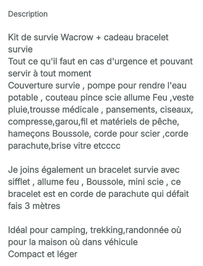 Kit de survie  camping ,randonnée, trekking - photo numéro 9