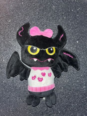 Doudou peluche sonore Monster High-tech Gipsy chauve-souris noire rose blanc, 24/25 cm