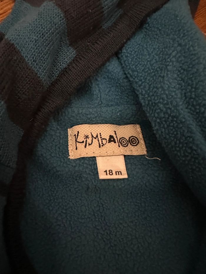 Gilet Kimbaloo capuche polaire marine turquoise 18 mois - photo numéro 2