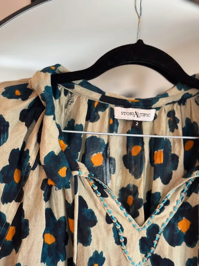 Blouse bohème fleurie Storiatipic – Taille 2 (38/40) - photo numéro 4