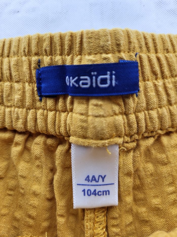 Short moutarde Okaïdi-style chino- taille 4ans - photo numéro 3