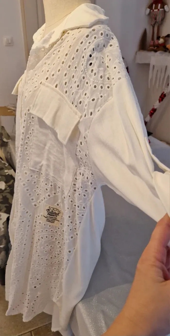 Chemise tunique New Collection blanche avec broderie - photo numéro 16