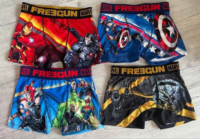 Lot 4 boxers 10/12 ans Freegun Marvel
