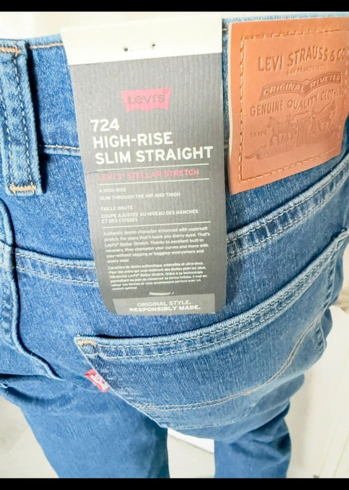 Jean Levi’s 724 Slim Straight – Taille 30/30 – Bleu classique – Neuf avec étiquette - photo numéro 10
