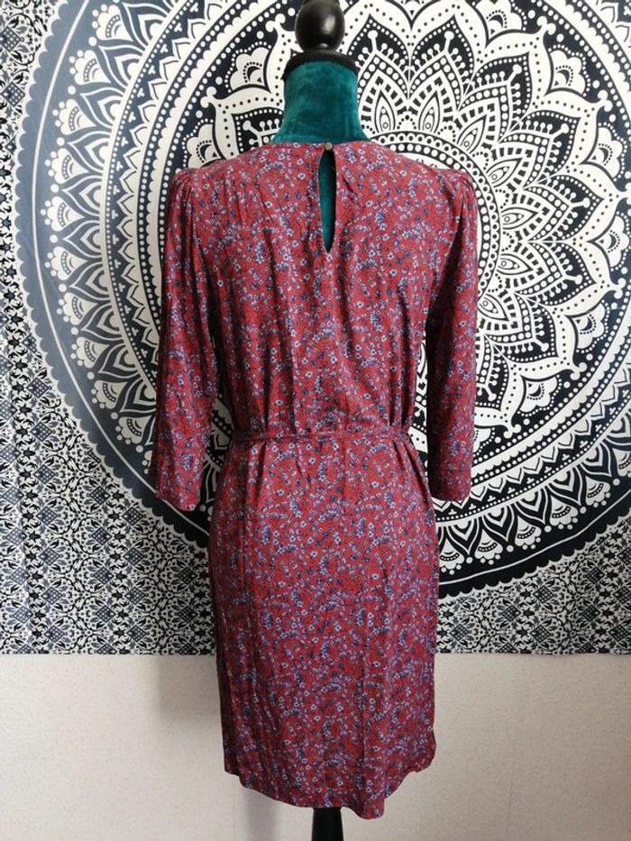 Robe bordeaux manches longues motifs fleuris avec ceinture / bonobo / (S) - photo numéro 6
