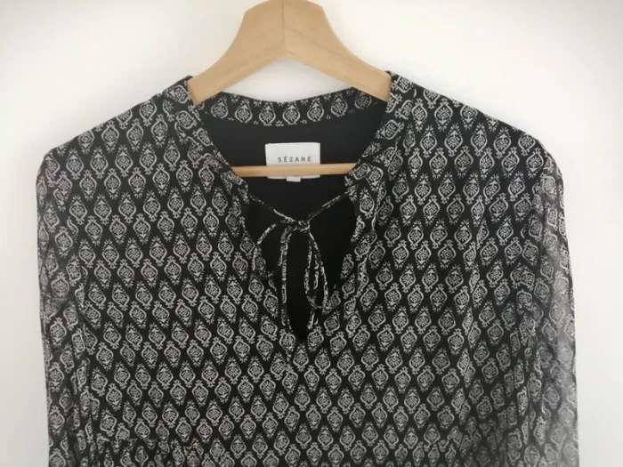 Robe sezane modèle lane noir imprimé ethnique - photo numéro 2