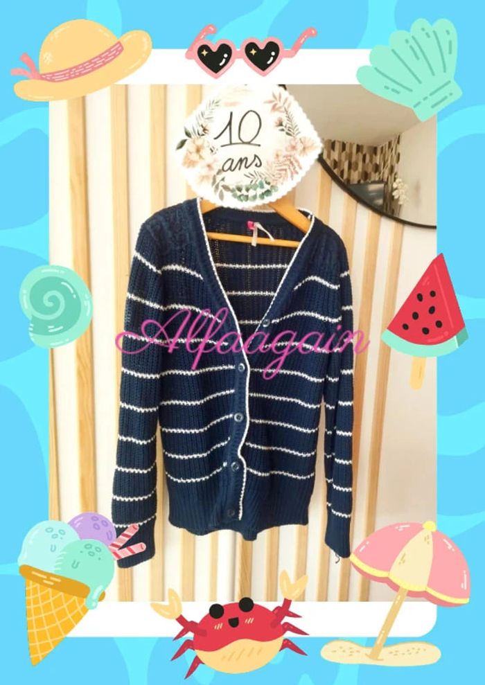 Gilet orchestra 10ans bleu rayé