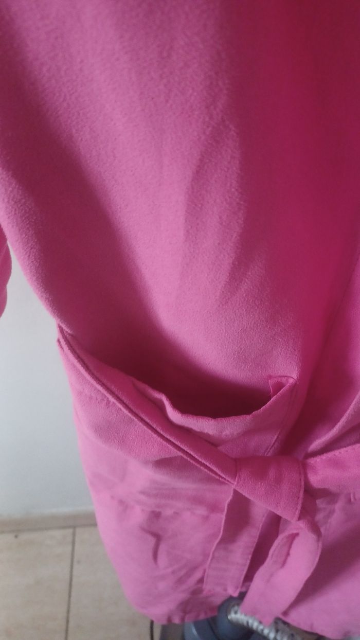 Peignoir  a capuche de bain femme S de marque diiadora très bon état rose fuchsia - photo numéro 6