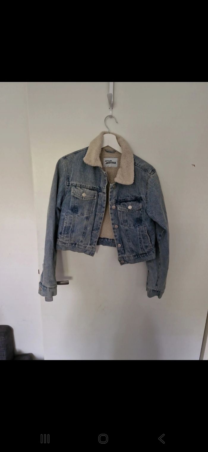 Veste en jean avec  2  poches + intérieur polaire - photo numéro 3