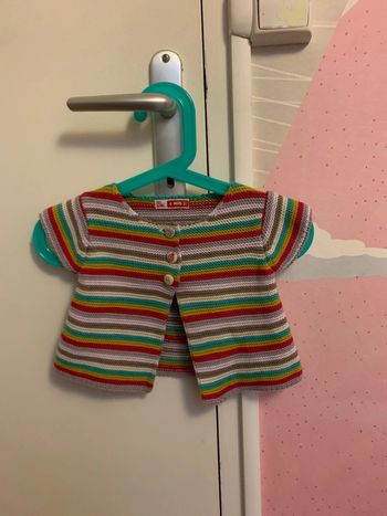 Gilet Manches Courtes Du Pareil Au Même À Rayures Multicolores 6 Mois