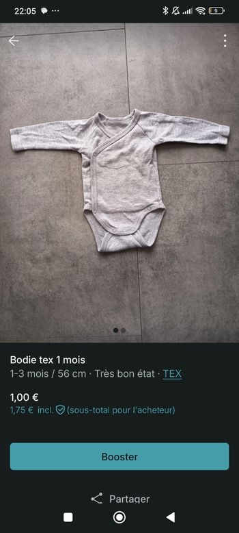 Bodie tex 1 mois 