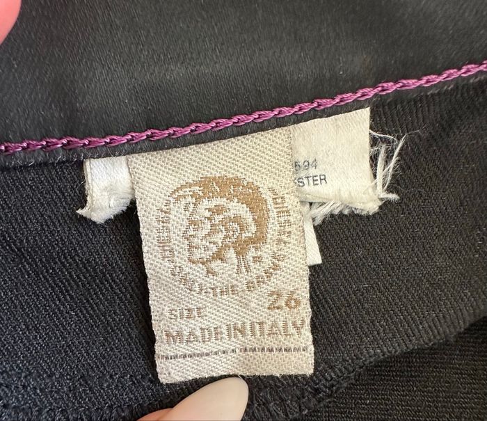 Jean denim skinny slim huilé noir en cuir Diesel T26 36 S - photo numéro 7
