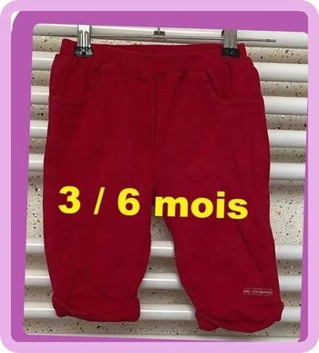 Pantalon  de  sport  rouge  Mini  Mode  Taille  3  / 6  mois