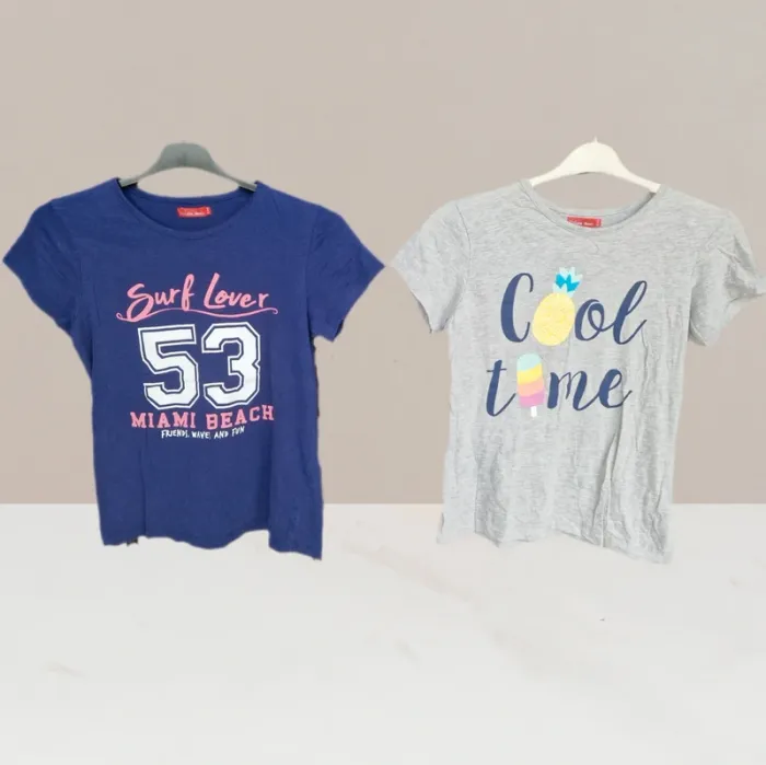 Lot de deux T-shirts bleu & gris - Tissaia - Taille 16 ans
