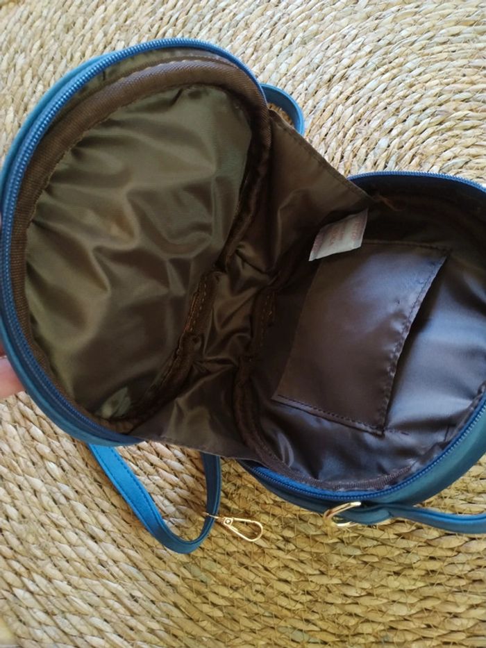 Sac bandoulière bleu et doré, avec noeud - photo numéro 7