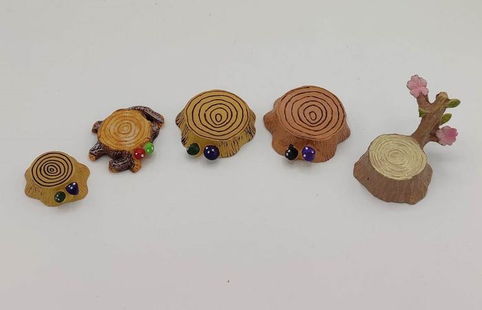 Lot 37 decos souches d'arbres troncs figurine neuf - photo numéro 2