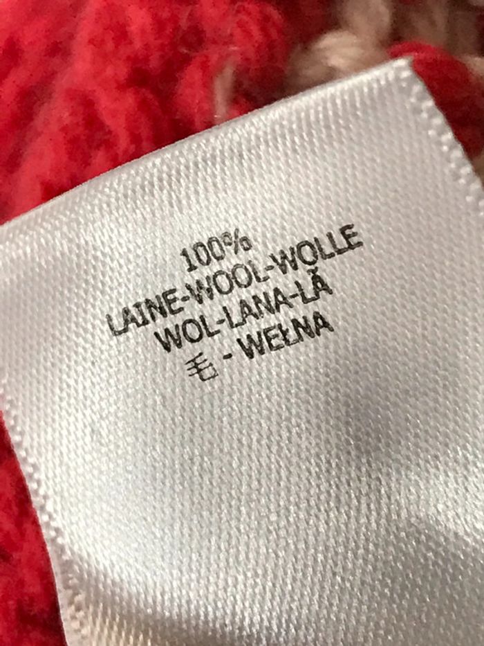 Bonnet enfant rouge et beige - photo numéro 4