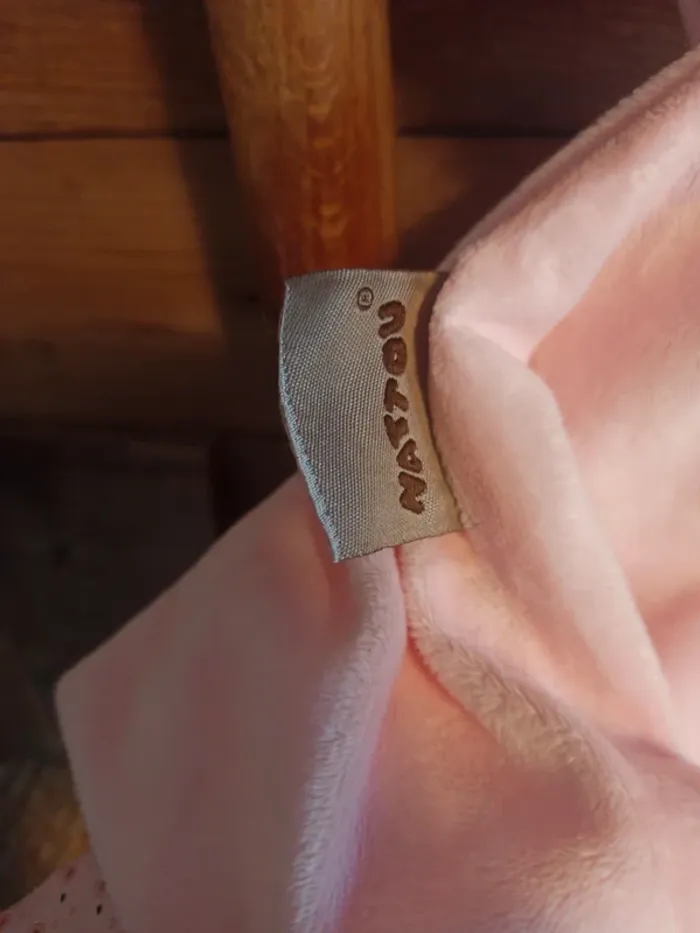 Doudou lapin triangle Nattou rose tbe - photo numéro 4