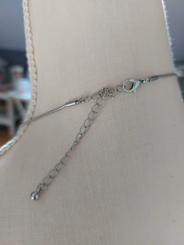 Joli sautoir fantaisie argenté et doré - photo numéro 4