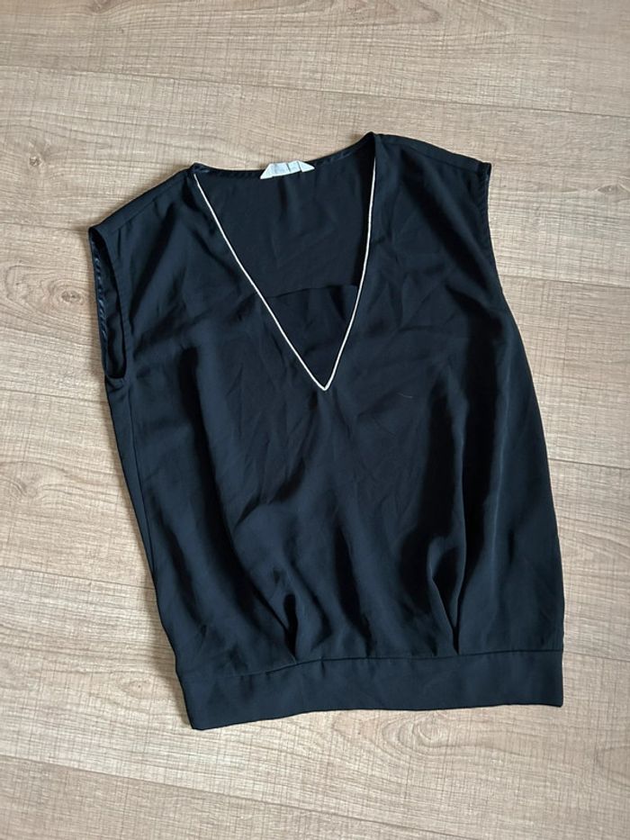 Blouse noire et dorée sans manches Naf Naf taille 36 jamais portée - photo numéro 11
