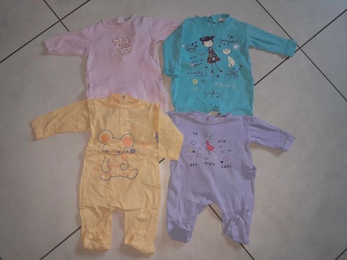 Lot pyjamas coton filles 3 mois