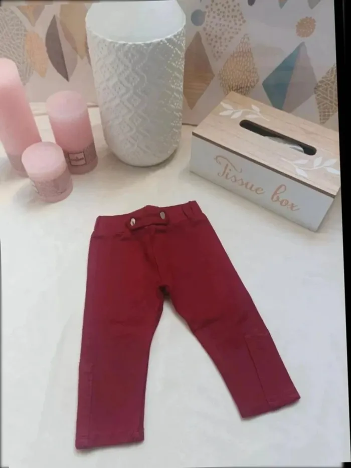 Jegging bordeaux Mes Petits Cailloux fille 9 mois