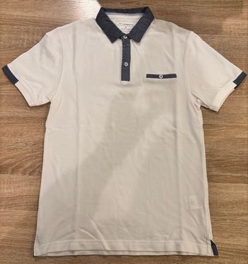 Polo AT Company (Armand Thiery) – blanc et bleu marine – taille S