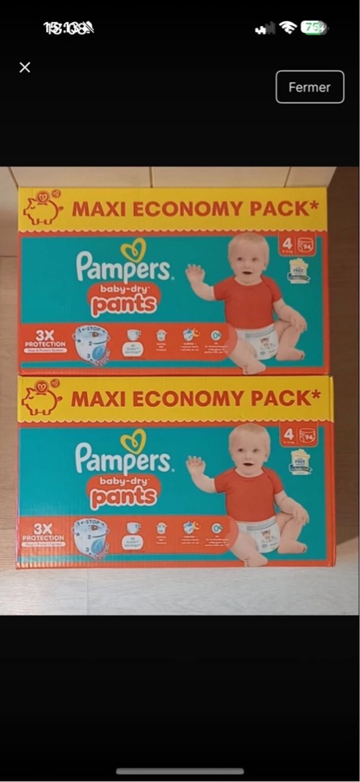 Pampers baby dry pants taille 4(9-14) kg