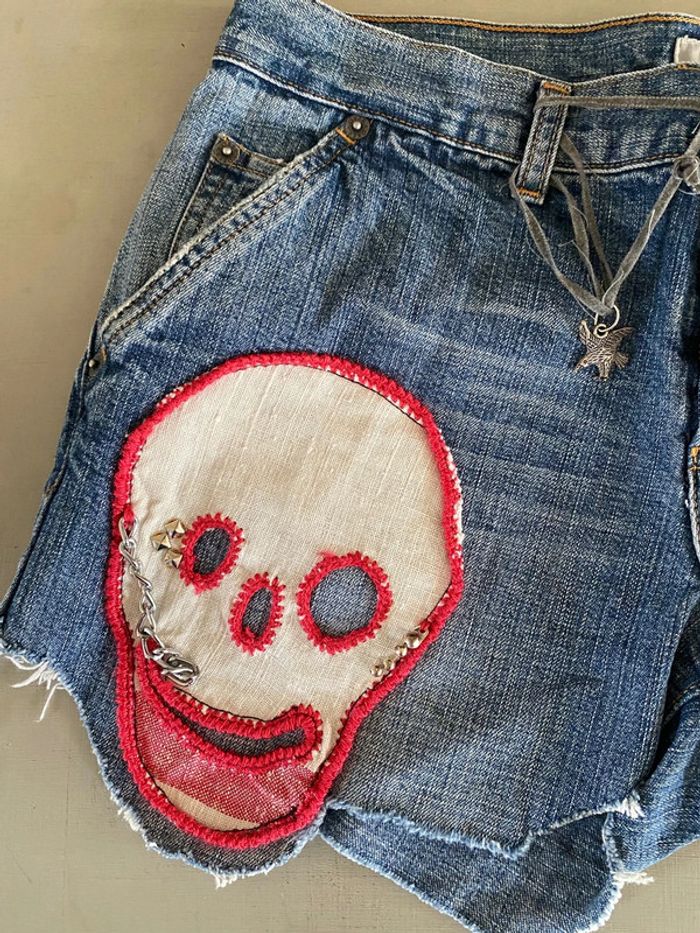 Short en jeans Ober bleu taille 40 - photo numéro 3