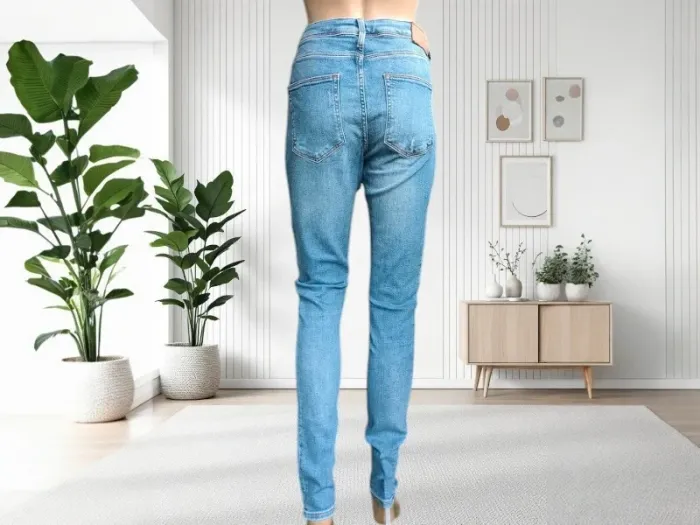 Jean River Island ,coupe skinny destroy ,taille haute ,stretch - photo numéro 6