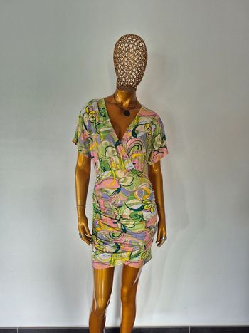Robe Femme Verte Manches courtes Taille Unique