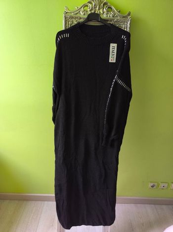 Robe longue côtelé noir