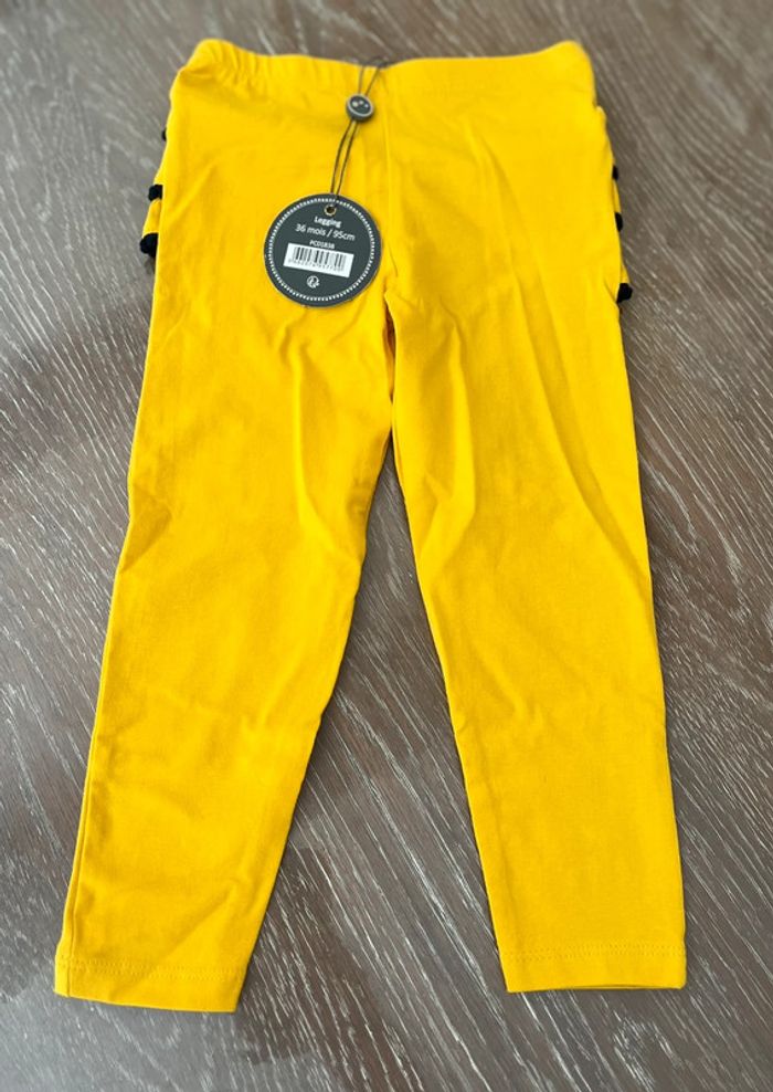 303 - legging fille jaune