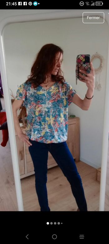 Haut femme fluide 44 fleurs bohème c79