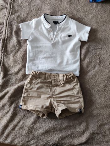 Ensemble été 12 mois polo + short Kiabi