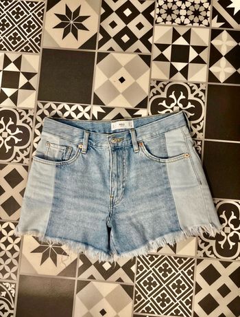 Short en jean bi color