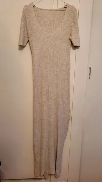 Robe longue beige