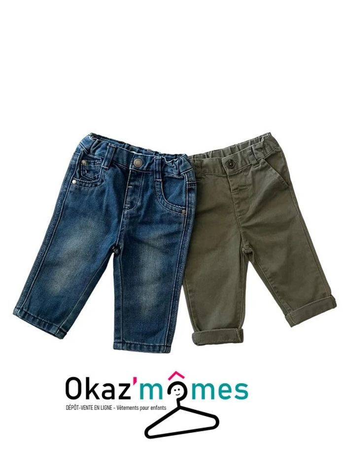 LOT de 2 pantalons bébé garçon 6 mois (67-68 cm)