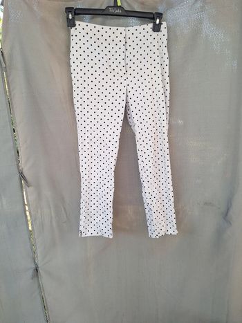 Pantalon blanc point bleu
