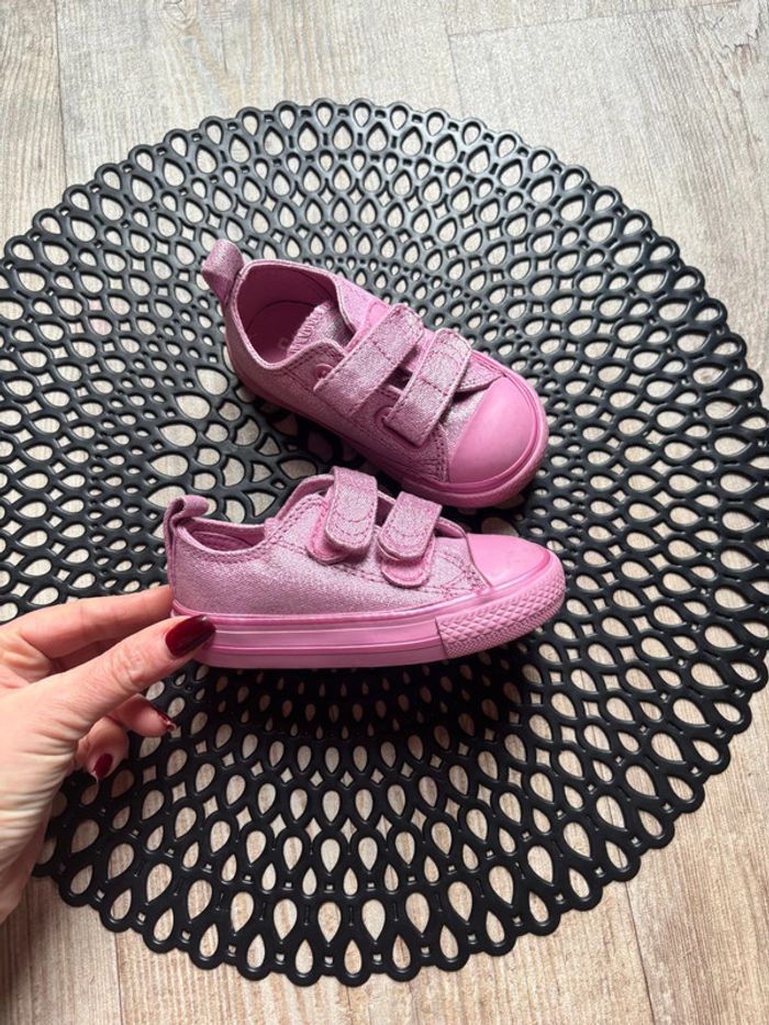 Converse rose scratch paillette
