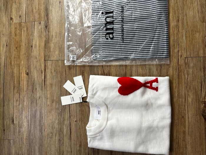 Pull ami Paris blanc taille M - photo numéro 3
