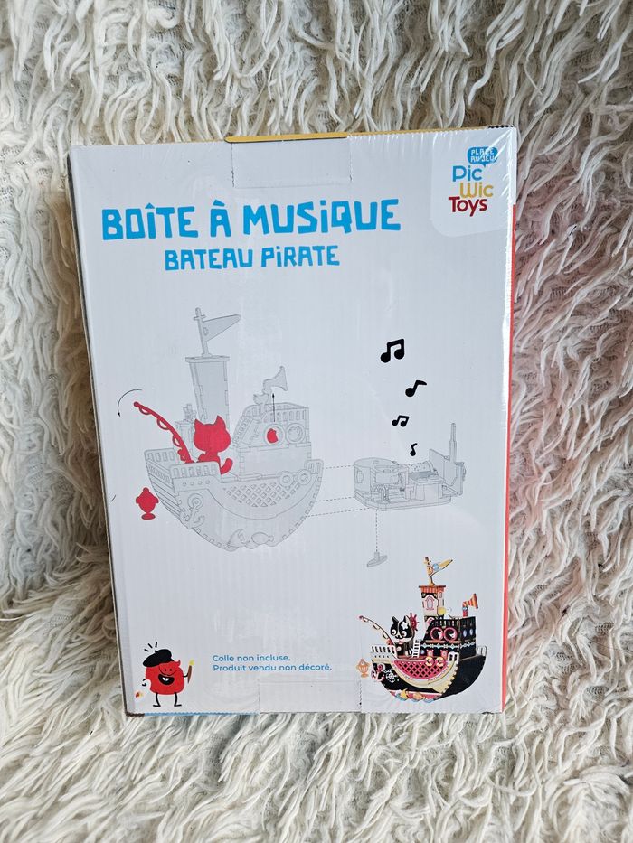 Activité manuelle - loisirs créatifs - créer ta boîte a musique bateau pirate en bois Neuf - photo numéro 2
