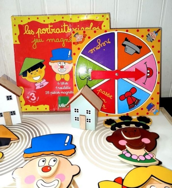 🟢Vilac  Jeu Magnétique Les portraits rigolos