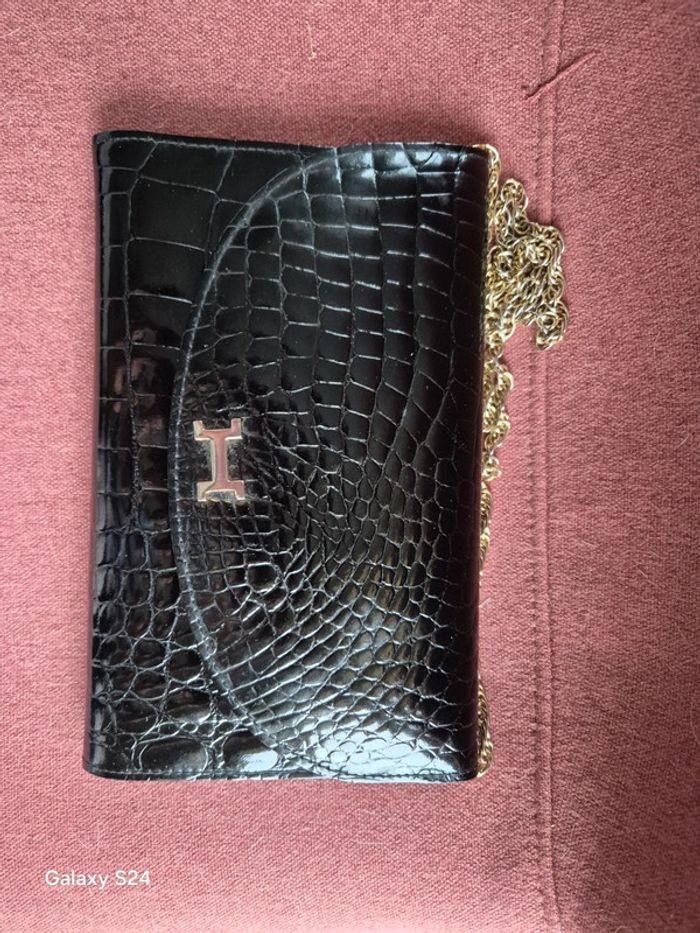 Sac vintage crocodile en cuir pourchet