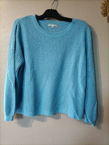 Pull uni bleu turquoise clair